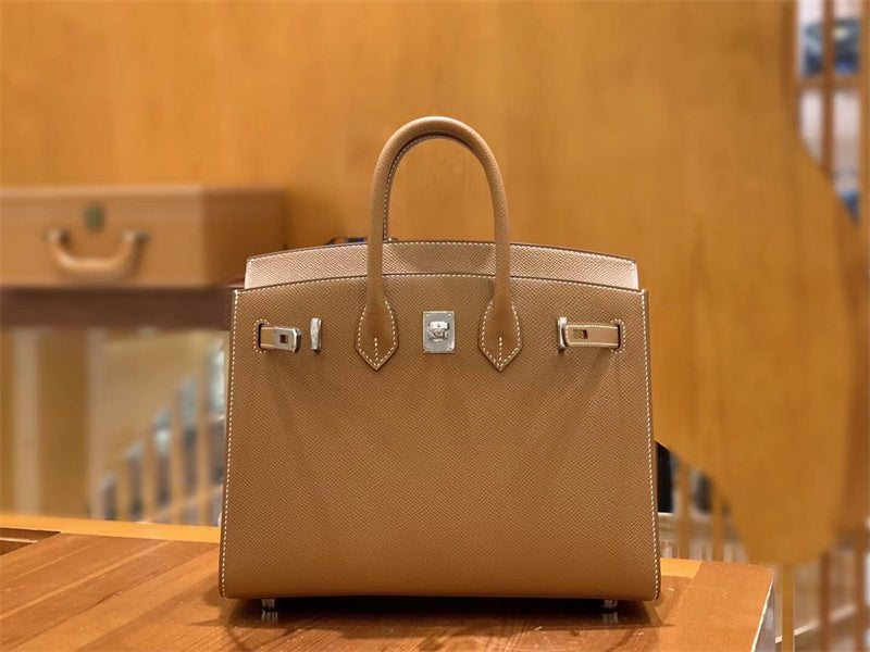 Side view of balanced structured handbag