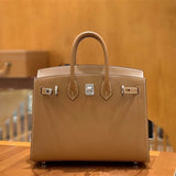 Side view of balanced structured handbag