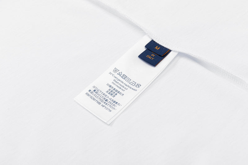 Close-up detail shot of Louis Vuitton cotton t-shirt with contemporary cut
