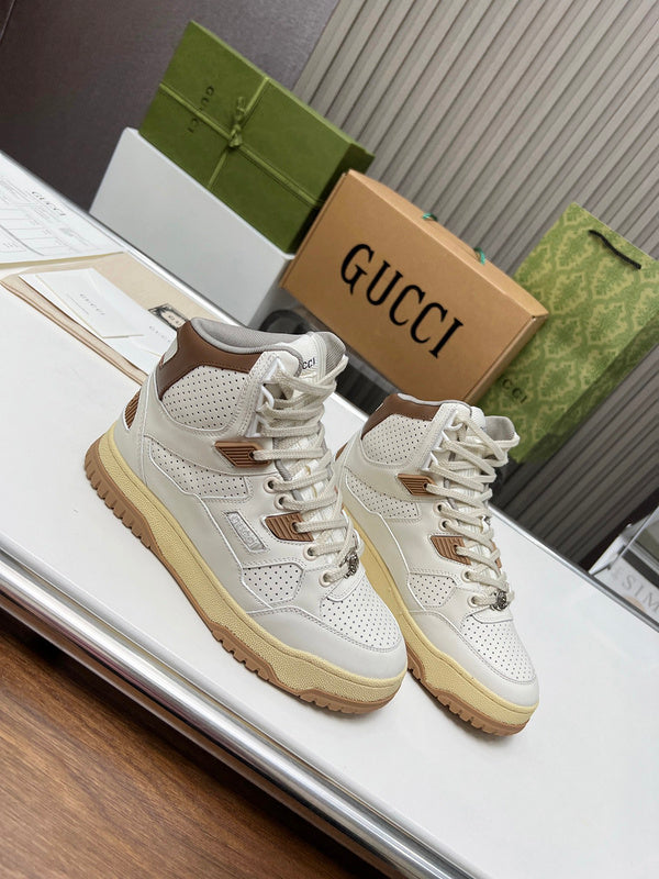 Gucci soft grey luxury sneakers view 5 classic court silhouette