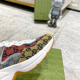 Side profile of Gucci bold contrast sneakers sleek tonal finish
