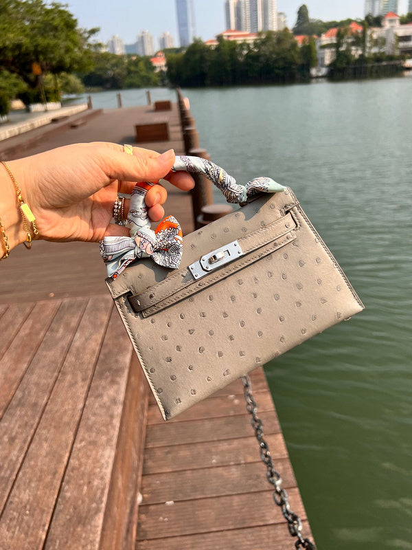 Polished bag shown from front angle