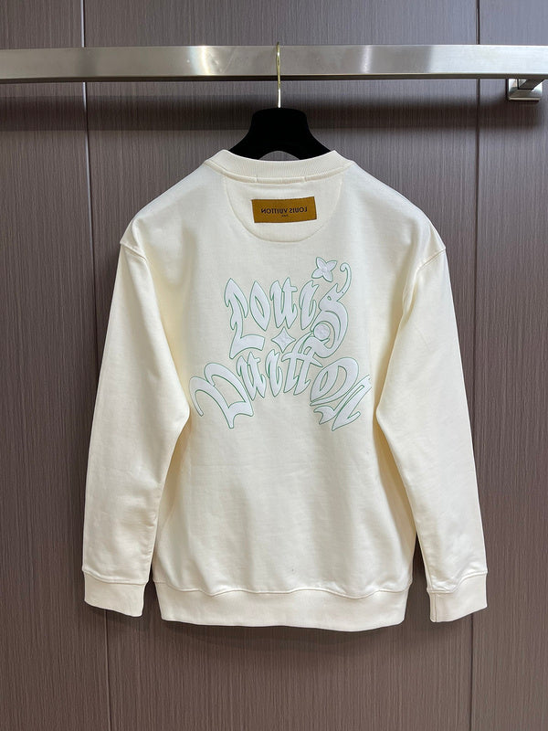 Side profile of Louis Vuitton luxury clothing with logo-detail design