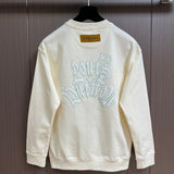 Side profile of Louis Vuitton luxury clothing with logo-detail design