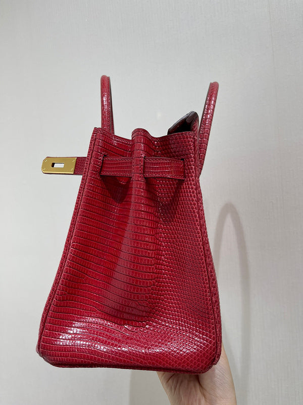 Side view of graceful structured handbag