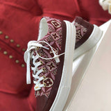 Louis Vuitton Burgundy Classic Ballet Flats - Full Silhouette View
