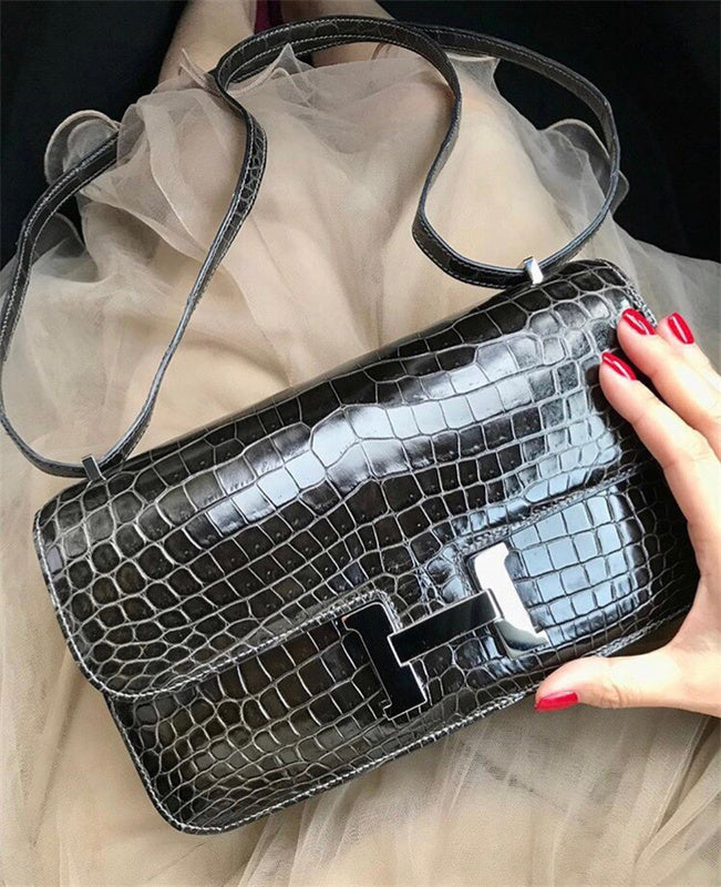 Close-up detail of statement bag design