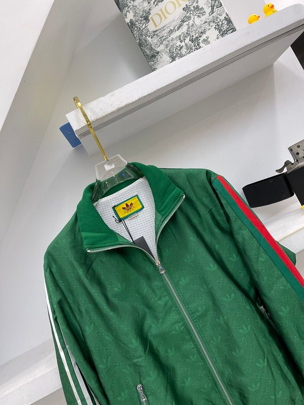 Full styled look of Gucci luxury clothing with label-forward styling