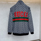 Side profile of Gucci luxury clothing with logo-detail design