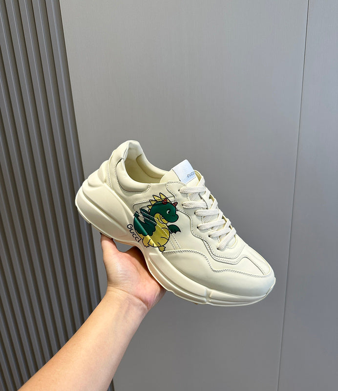 Gucci Designer sneakers in fresh white-and-black streetwear statement look front view