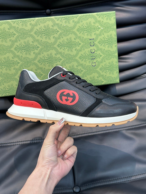 Gucci Casual sneakers in all-black low-top design front view