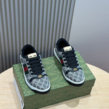 Side profile of Gucci neutral cream sneakers sleek tonal finish