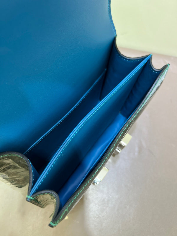 Close-up detail of statement bag design