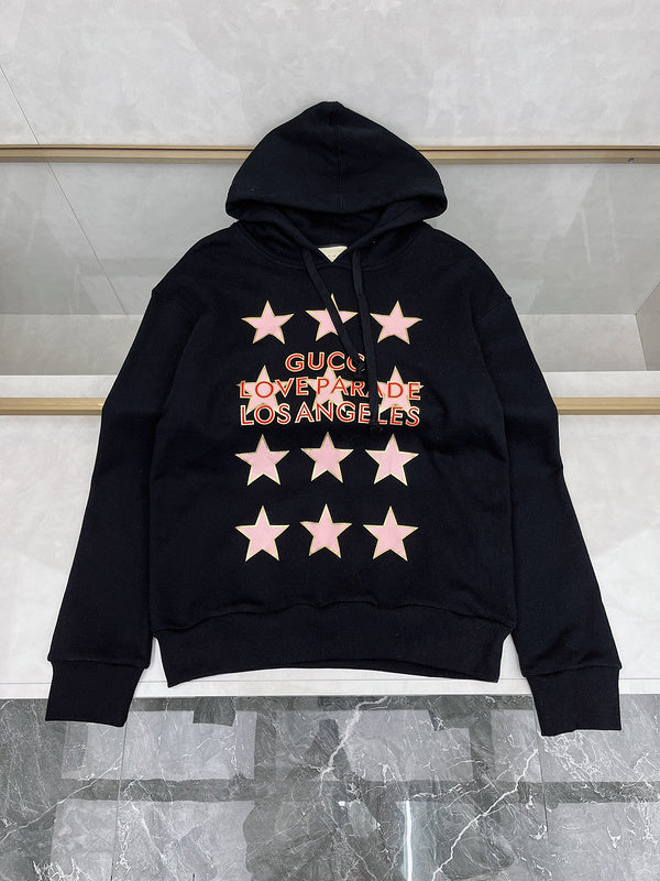 Back view of Gucci luxury clothing with logo-detail design