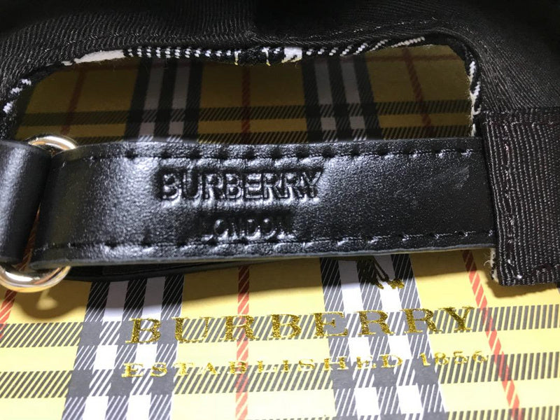 Close-up detail view of Burberry unisex cap
