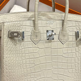 Side view of structured structured handbag