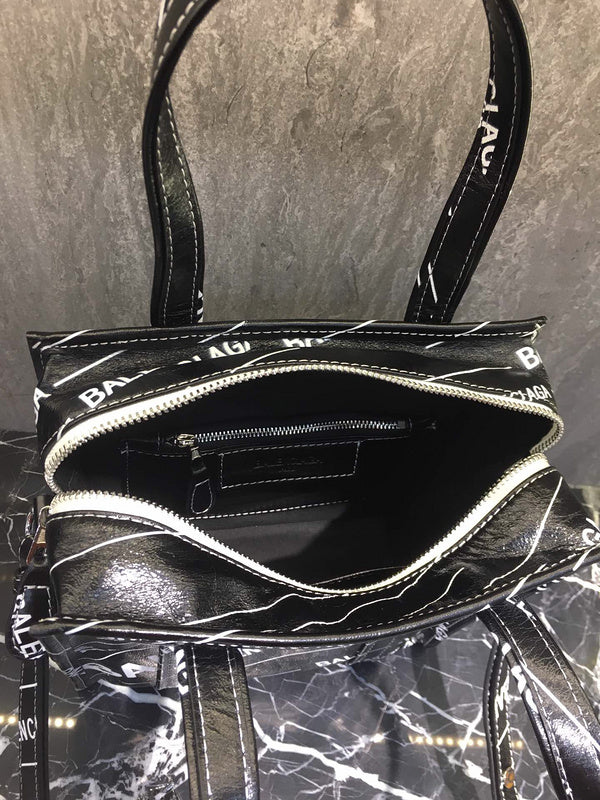 Classic Vegan Leather Handbag - Smooth Faux-Leather Exterior | Women's Everyday Carry Handbag #947 - texture close-up (image 9) of designer-inspired handbag