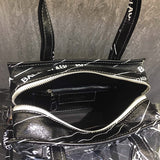 Classic Vegan Leather Handbag - Smooth Faux-Leather Exterior | Women's Everyday Carry Handbag #947 - texture close-up (image 9) of designer-inspired handbag
