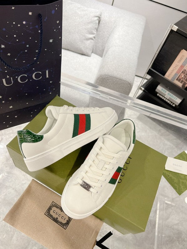 Gucci soft grey luxury sneakers view 8 bold athletic profile