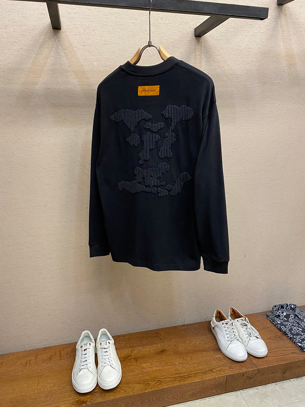 Side profile of Louis Vuitton luxury clothing with runway-inspired design