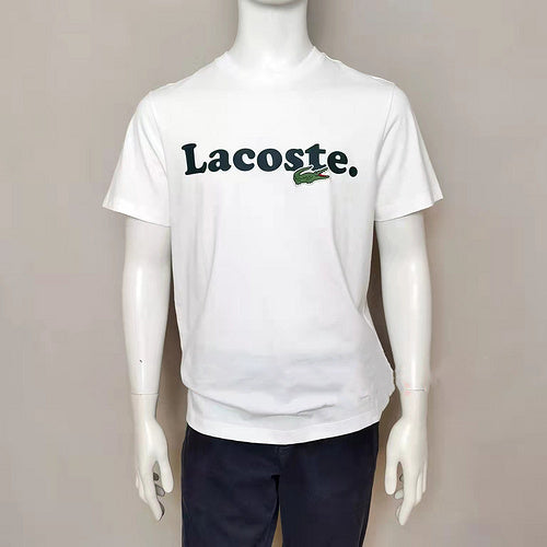 Front view of Lacoste luxury clothing with signature branding