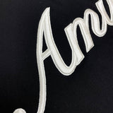 Close-up of Amiri hoodie craftsmanship