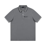 Back view of Polo cotton polo shirt with monogram-inspired silhouette