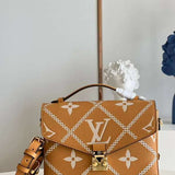 Side profile of modern statement women's handbag – women's luxury accessory