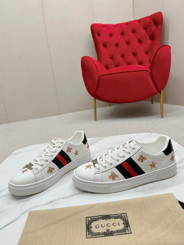 Gucci soft grey luxury sneakers view 10 bold athletic profile