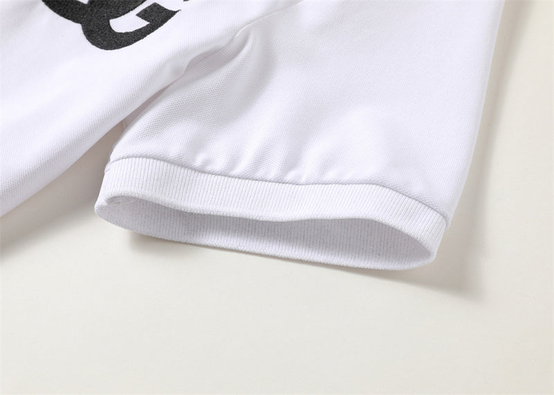 Back view of Polo cotton polo shirt with logo-detail design