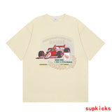 Front view of Rhude luxury clothing with logo-detail design