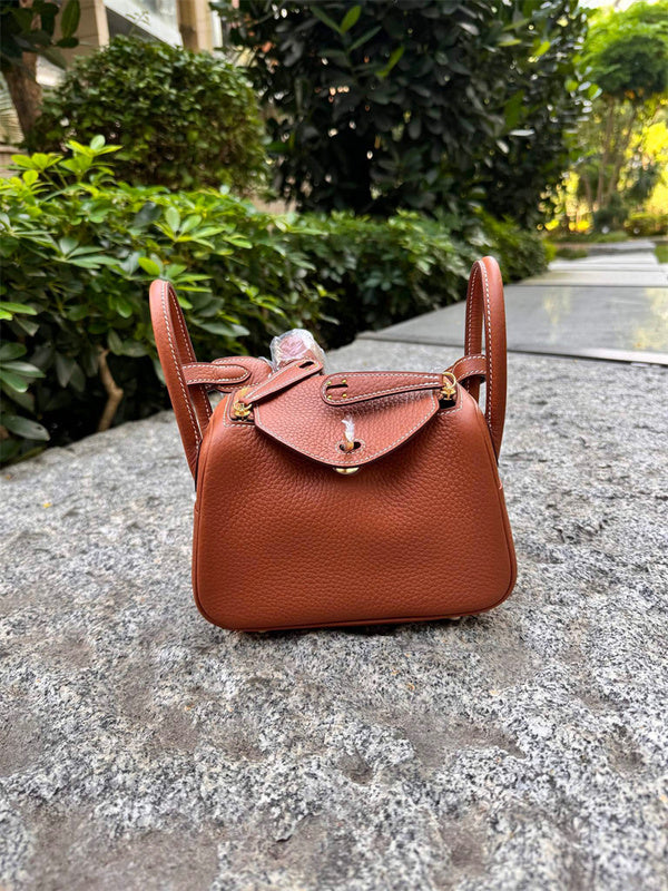 Side view of chic structured handbag
