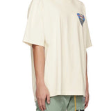 Close-up detail shot of Rhude luxury clothing with monogram-inspired silhouette