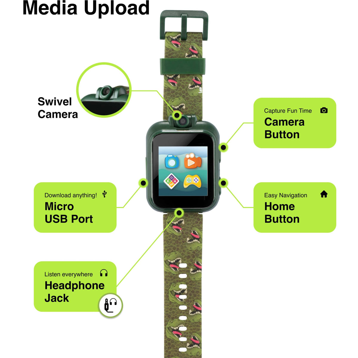 Lifestyle view of PlayZoom unisex green watch