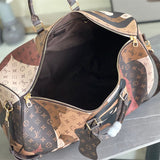  clean-lined shoulder bag detail view showing craftsmanship