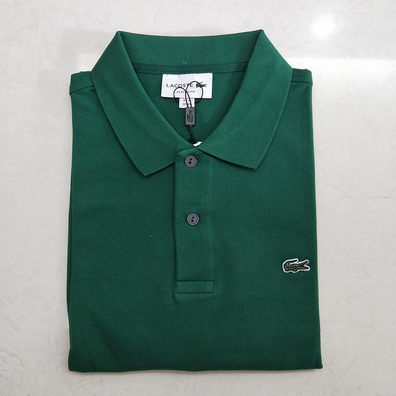 Close-up detail shot of Lacoste luxury clothing with monogram-inspired silhouette