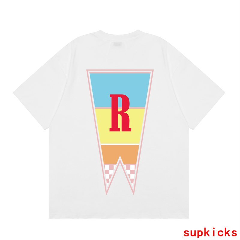 Full styled look of Rhude luxury clothing with relaxed-fit cut