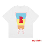 Full styled look of Rhude luxury clothing with relaxed-fit cut