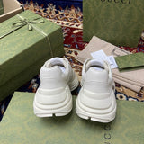 Gucci neutral cream luxury sneakers view 4 breathable knit upper
