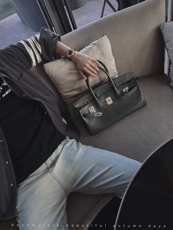 Polished bag shown from front angle