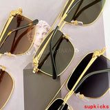 Close-up detail view of Cartier unisex sunglasses