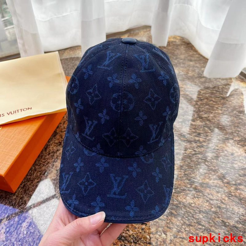 Close-up detail view of Louis Vuitton unisex cap