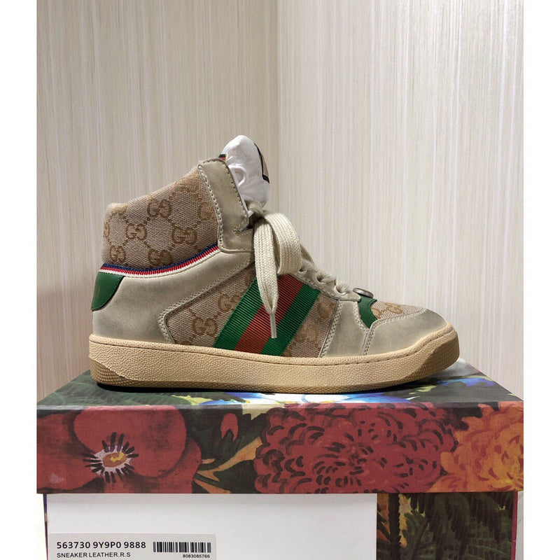 Gucci Designer sneakers in bold contrast minimalist modern build front view