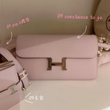 Side view of crisp structured handbag