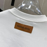 Close-up detail shot of Louis Vuitton cotton t-shirt with streetwear-inspired cut