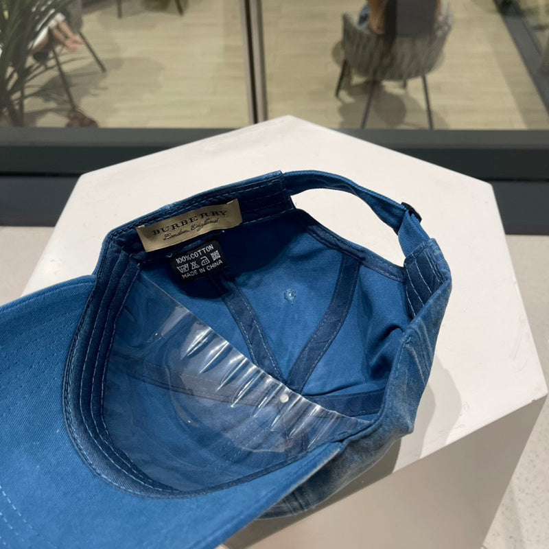 Close-up detail view of Burberry unisex cap