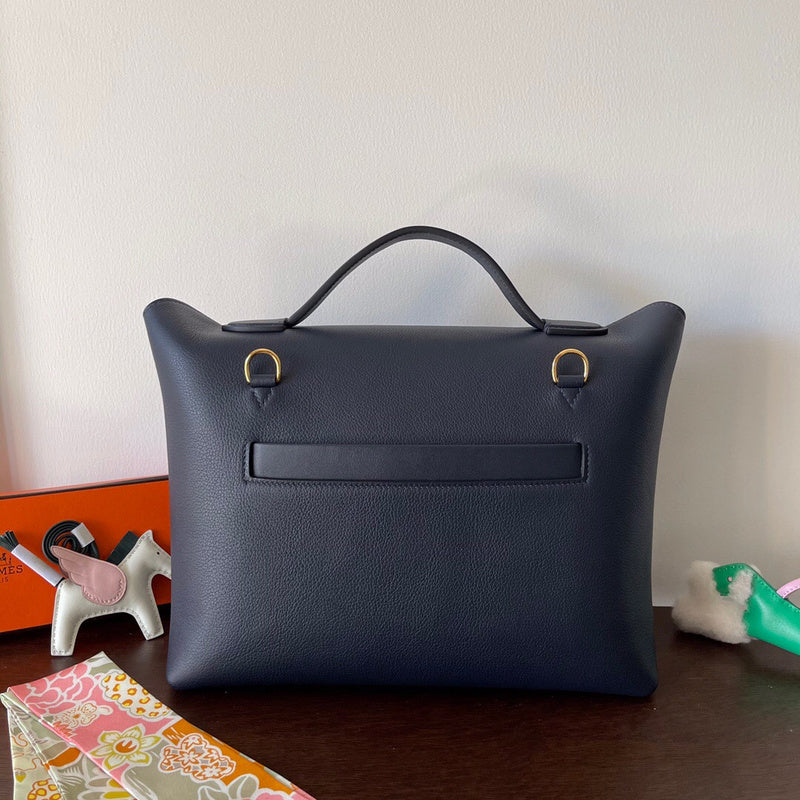 Side view of graceful structured handbag