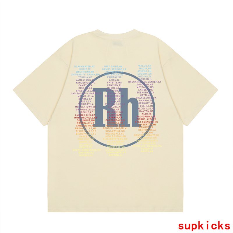 Front view of Rhude luxury clothing with contemporary cut
