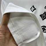 Side profile of Louis Vuitton luxury clothing with monogram-inspired silhouette