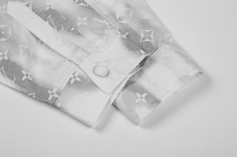Side profile of Louis Vuitton luxury clothing with logo-detail design